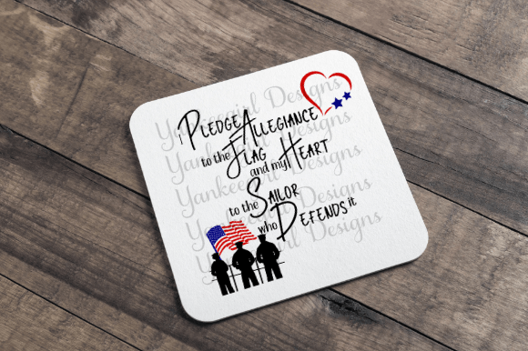 Allegiance to Flag and Heart to Sailor Graphics for Crafts