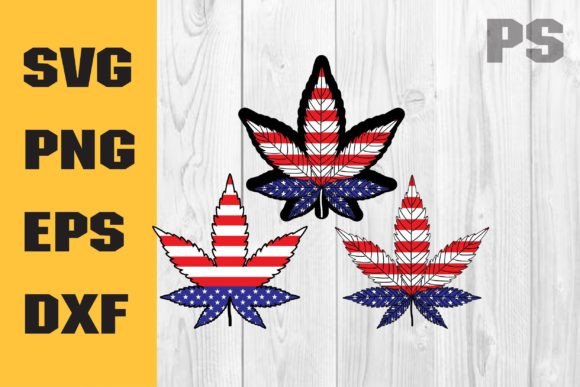 American Flag Cannabis Svg for Crafts and Graphics