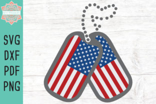 American Flag Dog Tags Cut File for Crafts and Graphics