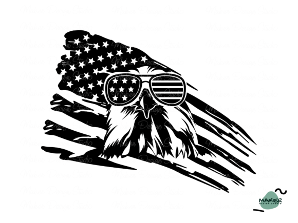 American Flag Eagle Svg for Embroidery Projects