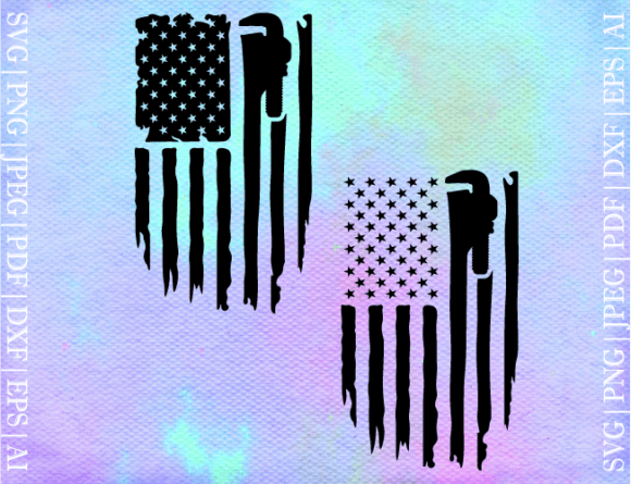 American Flag Wrench Graphics for Crafts