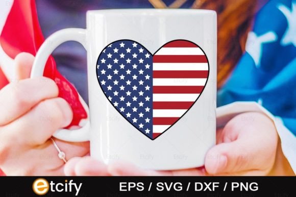 American Love Flag Graphics for Crafts