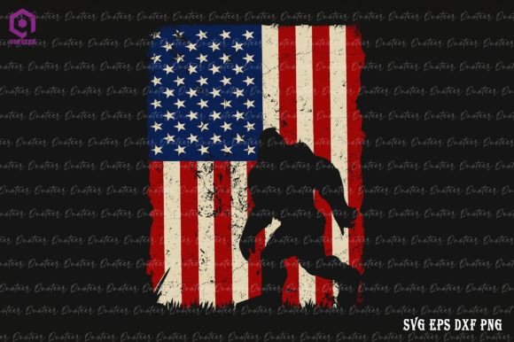 Bigfoot American Flag 4th of July Graphics for Blog and Website Use