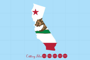 California State with Flag Background Graphics for Crafts