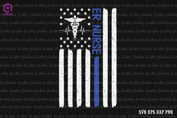 ER Nurse American Flag Graphics for Crafts and Branding