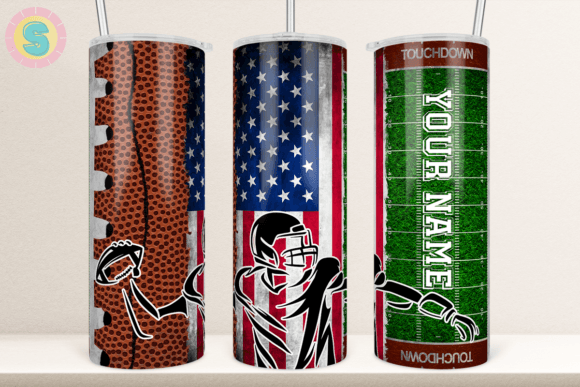 Football Flag Tumbler Wrap Graphics for Crafts