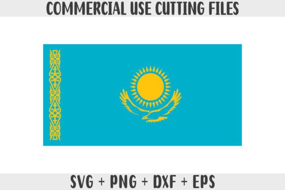 Kazakhstan Flag SVG Graphics for Crafts