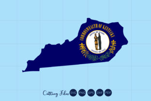 Kentuky State with Flag Background Graphics for Crafts