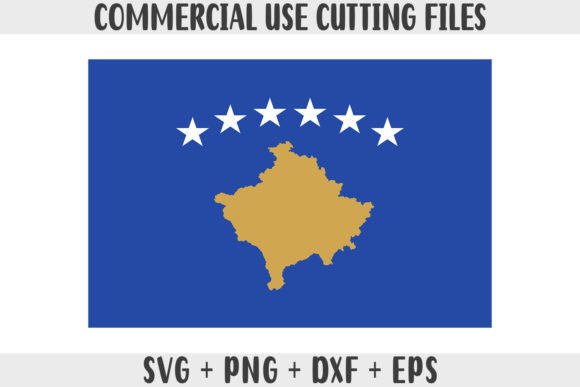 Kosovo Flag SVG Graphics for Crafts