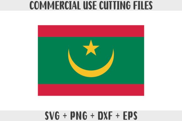 Mauritania Flag SVG Graphics for Crafts and Web Design