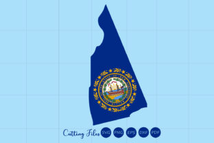 New Hempshire State with Flag Background Graphics