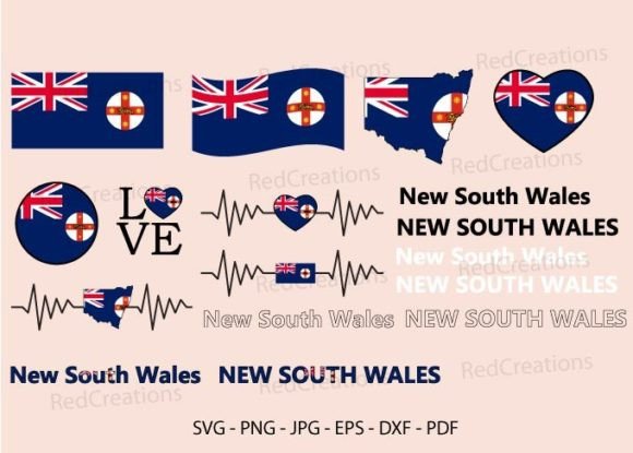 New South Wales Flag Bundle Graphics for Crafts