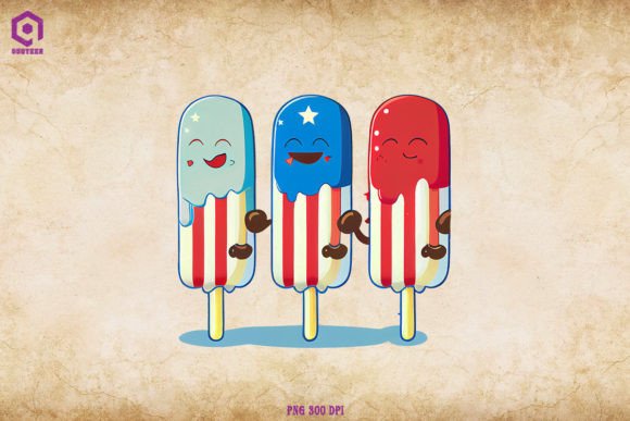 Popsicle Red White Blue American Flag Graphics for Crafts
