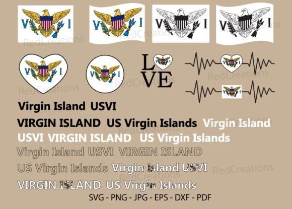 US Virgin Islands Flag Svg Bundle for Crafts and Graphics