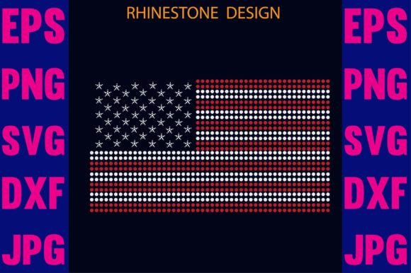 USA Rhinestone Flag Graphics for Crafts