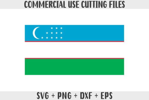 Uzbekistan Flag SVG Graphics for Crafts