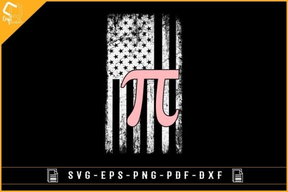 Vector Grunge USA Flag with Pi Graphics for Crafts
