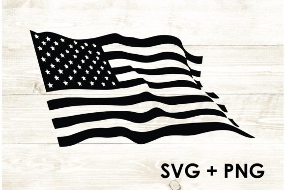 Waving Flag USA American Country Graphics for Crafts
