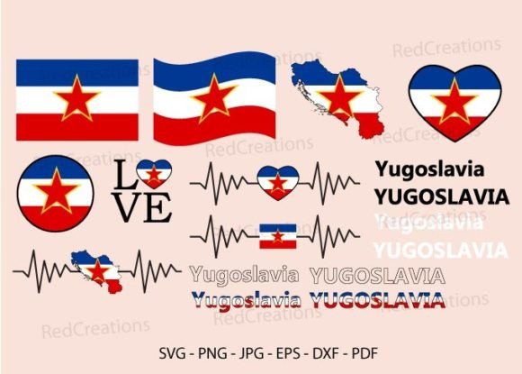 Yugoslavia Flag Svg Bundle Graphics for Crafts
